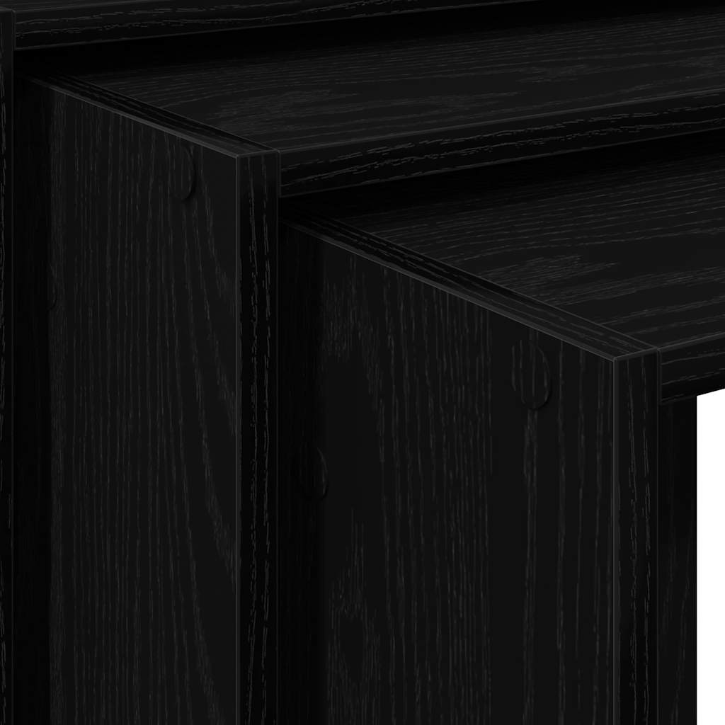 Tables gigognes 3 pcs noir bois d'ingénierie Tables d'appoint vidaXL   