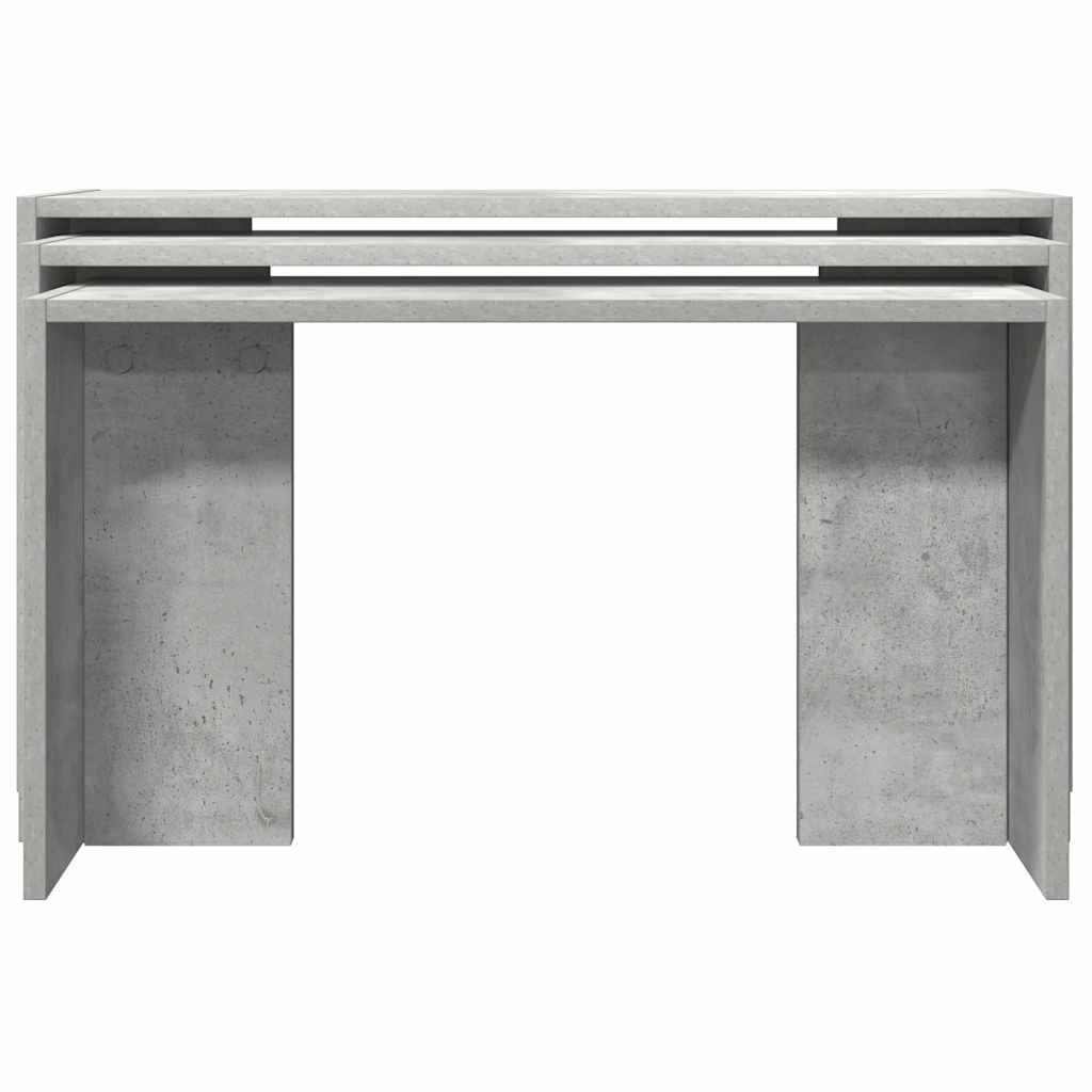 Tables gigognes 3 pcs gris béton bois d'ingénierie Tables d'appoint vidaXL   