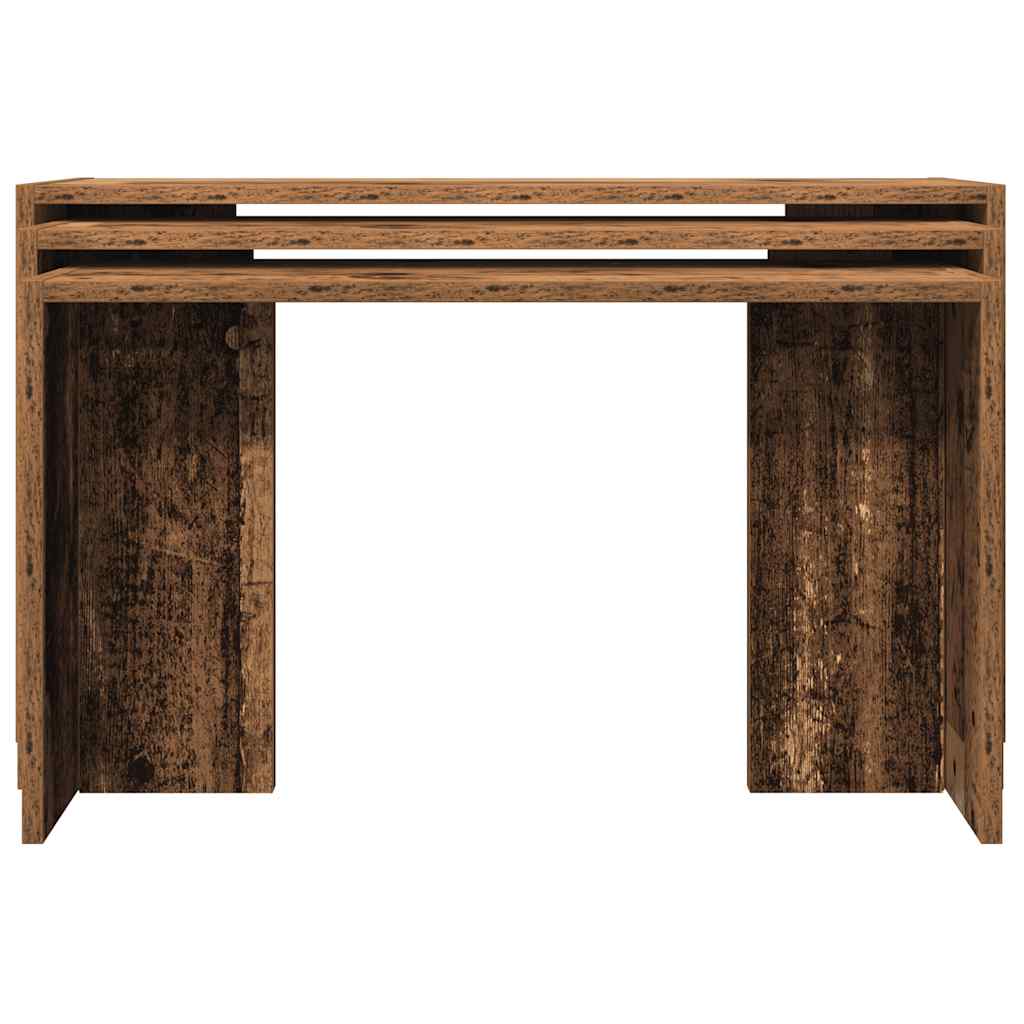 Tables gigognes 3 pcs vieux bois bois d'ingénierie Tables d'appoint vidaXL   