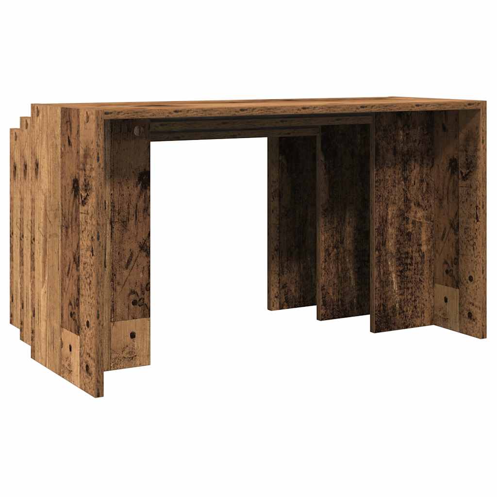 Tables gigognes 3 pcs vieux bois bois d'ingénierie Tables d'appoint vidaXL   