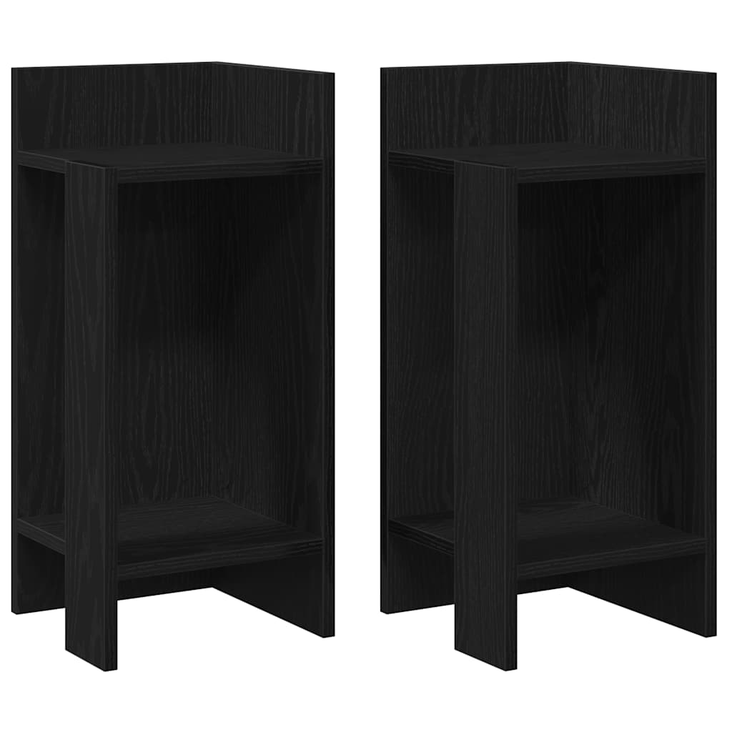 Tables d'appoint 2 pcs avec étagère noir 25,5x27x60 cm Tables d'appoint vidaXL   