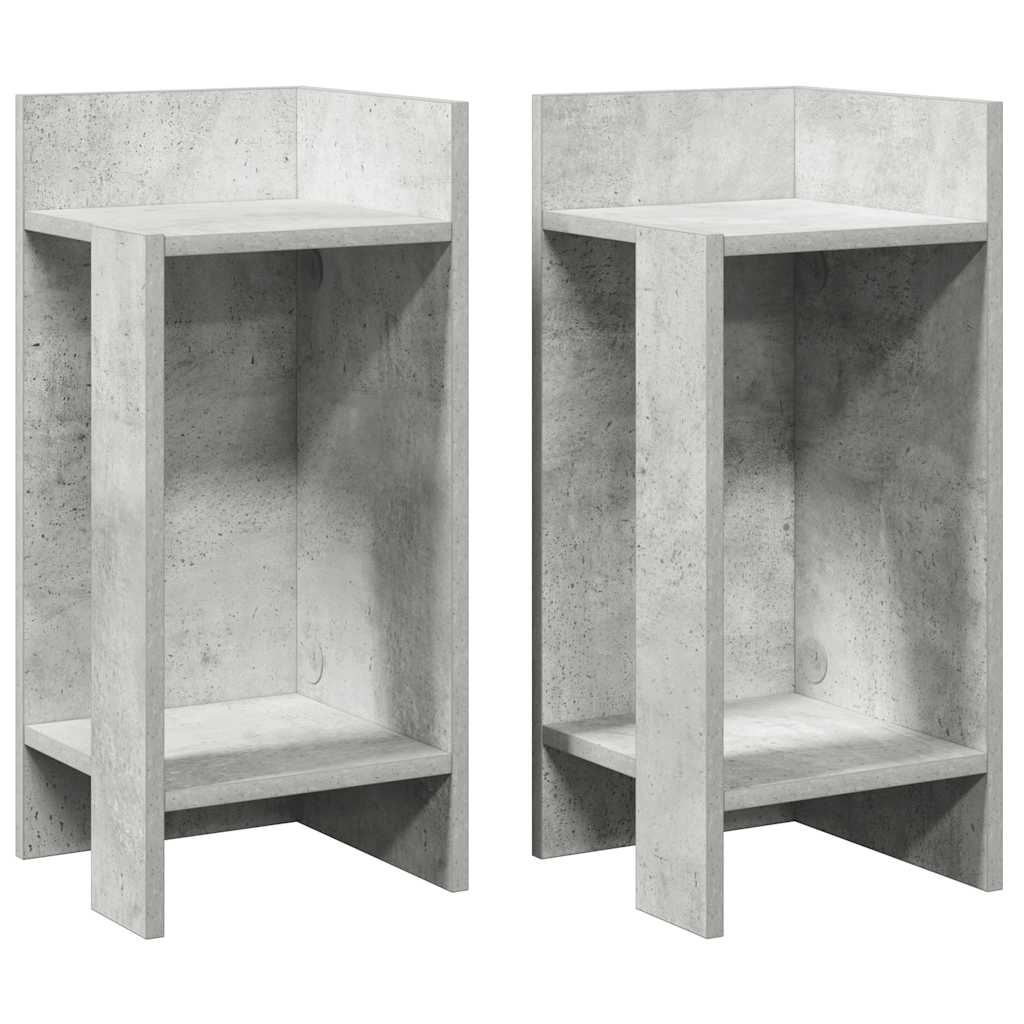 Tables d'appoint 2 pcs avec étagère gris béton 25,5x27x60 cm Tables d'appoint vidaXL   