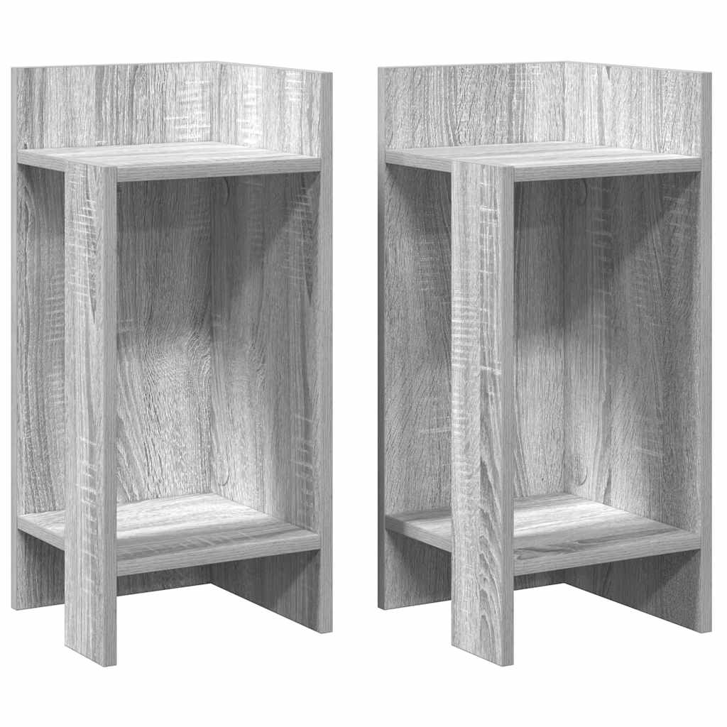 Tables d'appoint 2 pcs avec étagère sonoma gris 25,5x27x60 cm Tables d'appoint vidaXL   