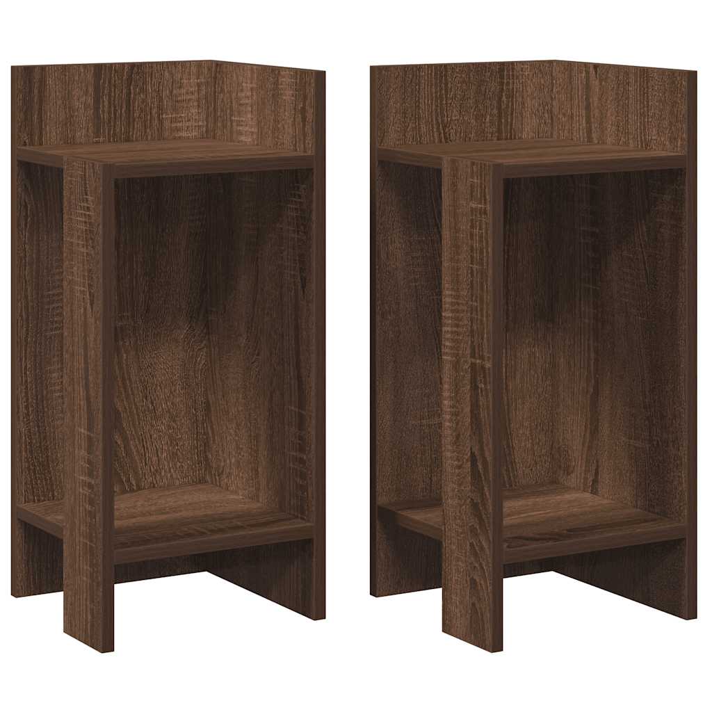 Tables d'appoint 2 pcs avec étagère chêne marron 25,5x27x60 cm Tables d'appoint vidaXL   