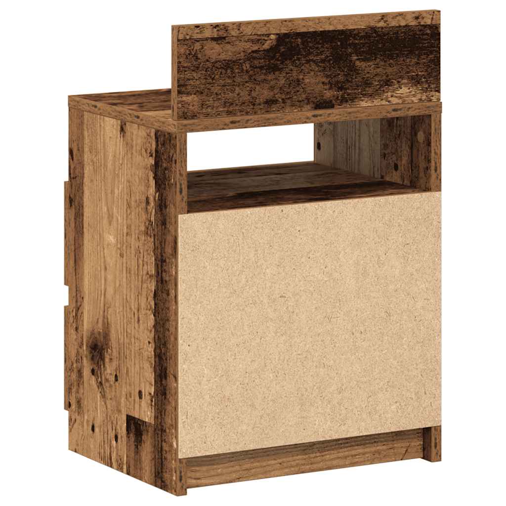 Table de chevet avec 2 tiroirs vieux bois 40x33x60 cm - Xios Store SNC