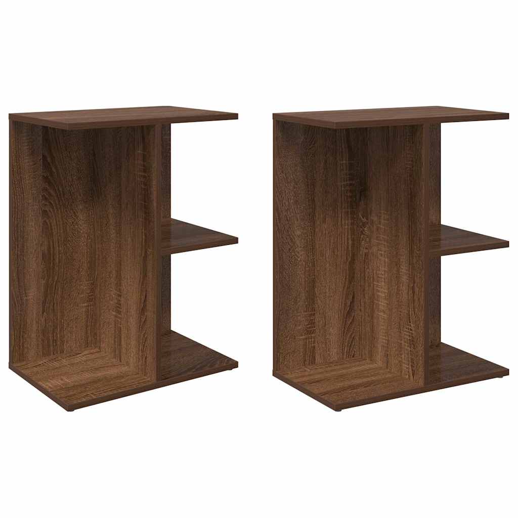 Tables de chevet 2 pcs chêne marron bois d'ingénierie Tables de chevet vidaXL   