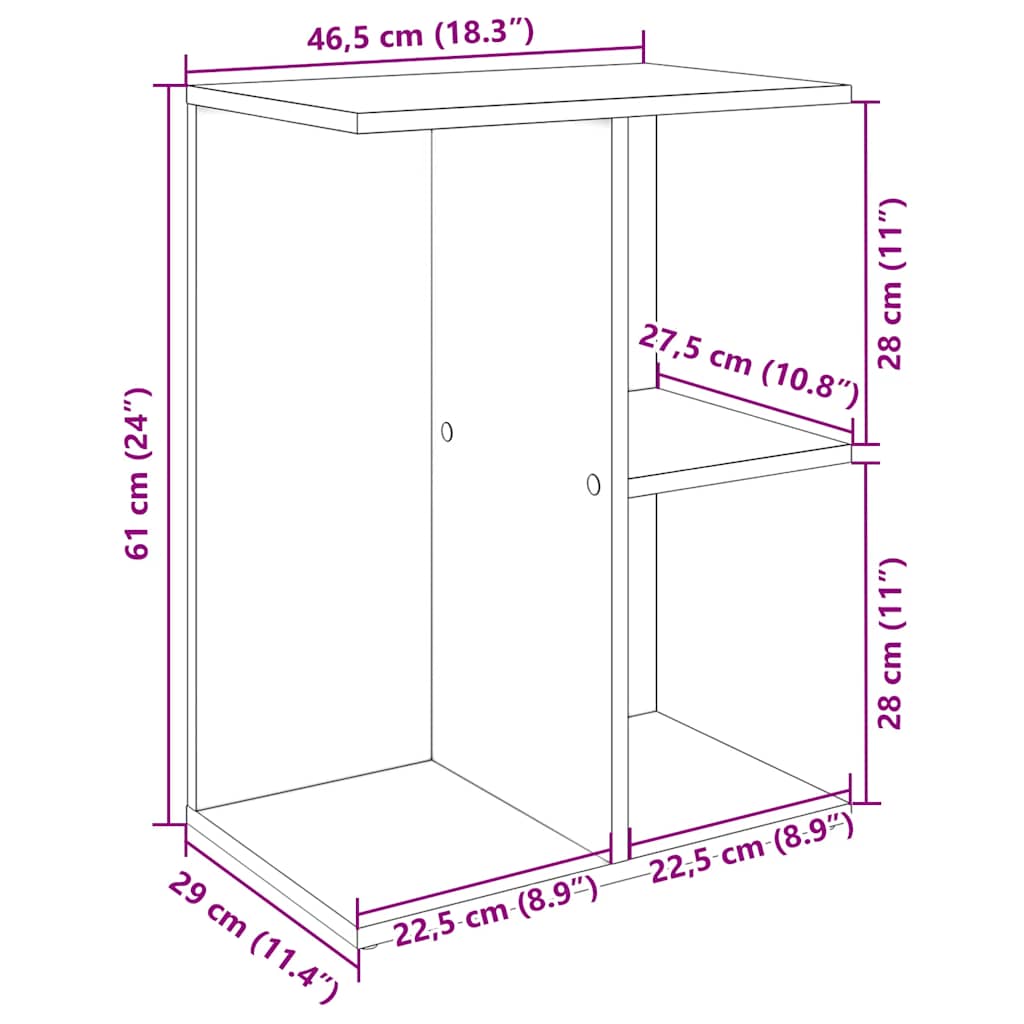 Table de chevet vieux bois 46,5x29x61 cm bois d'ingénierie Tables de chevet vidaXL   