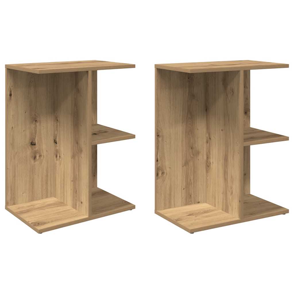 Tables de chevet 2 pcs chêne artisanal bois d'ingénierie Tables de chevet vidaXL   