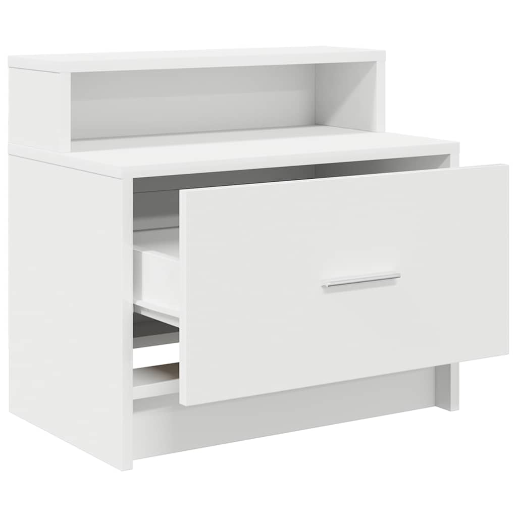 Table de chevet avec tiroir 2 pcs blanc 51x31x47 cm - Xios Store SNC