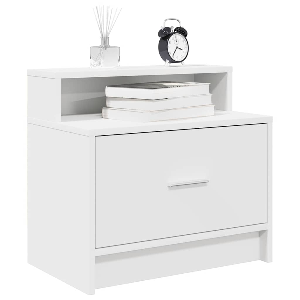 Table de chevet avec tiroir 2 pcs blanc 51x31x47 cm - Xios Store SNC