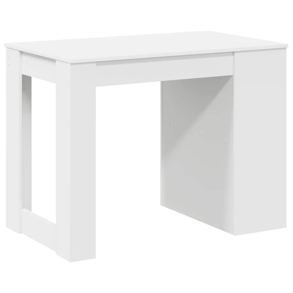 Bureau avec tiroir et étagère blanc bois d'ingénierie Tables à manger vidaXL   