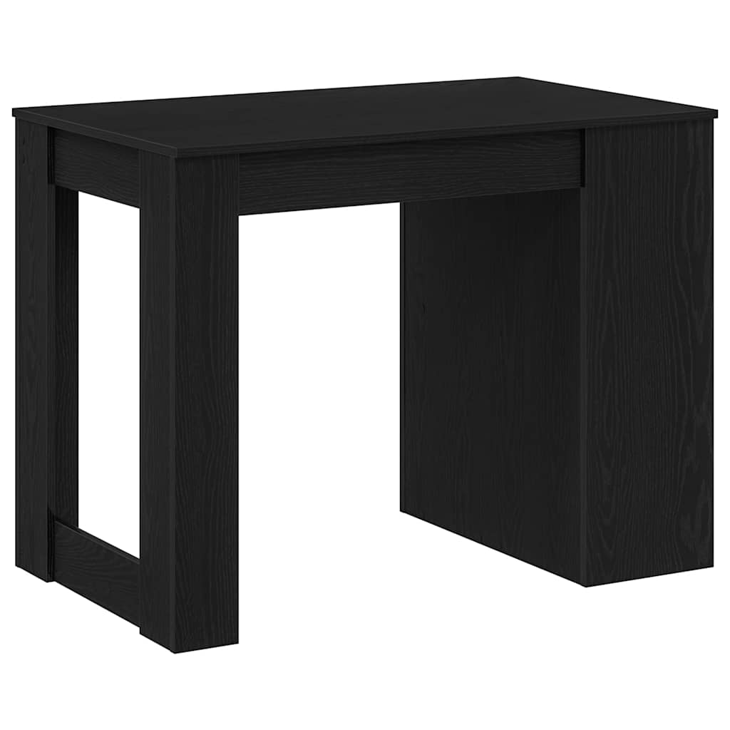 Bureau avec tiroir et étagère chêne noir bois d'ingénierie Tables à manger vidaXL   