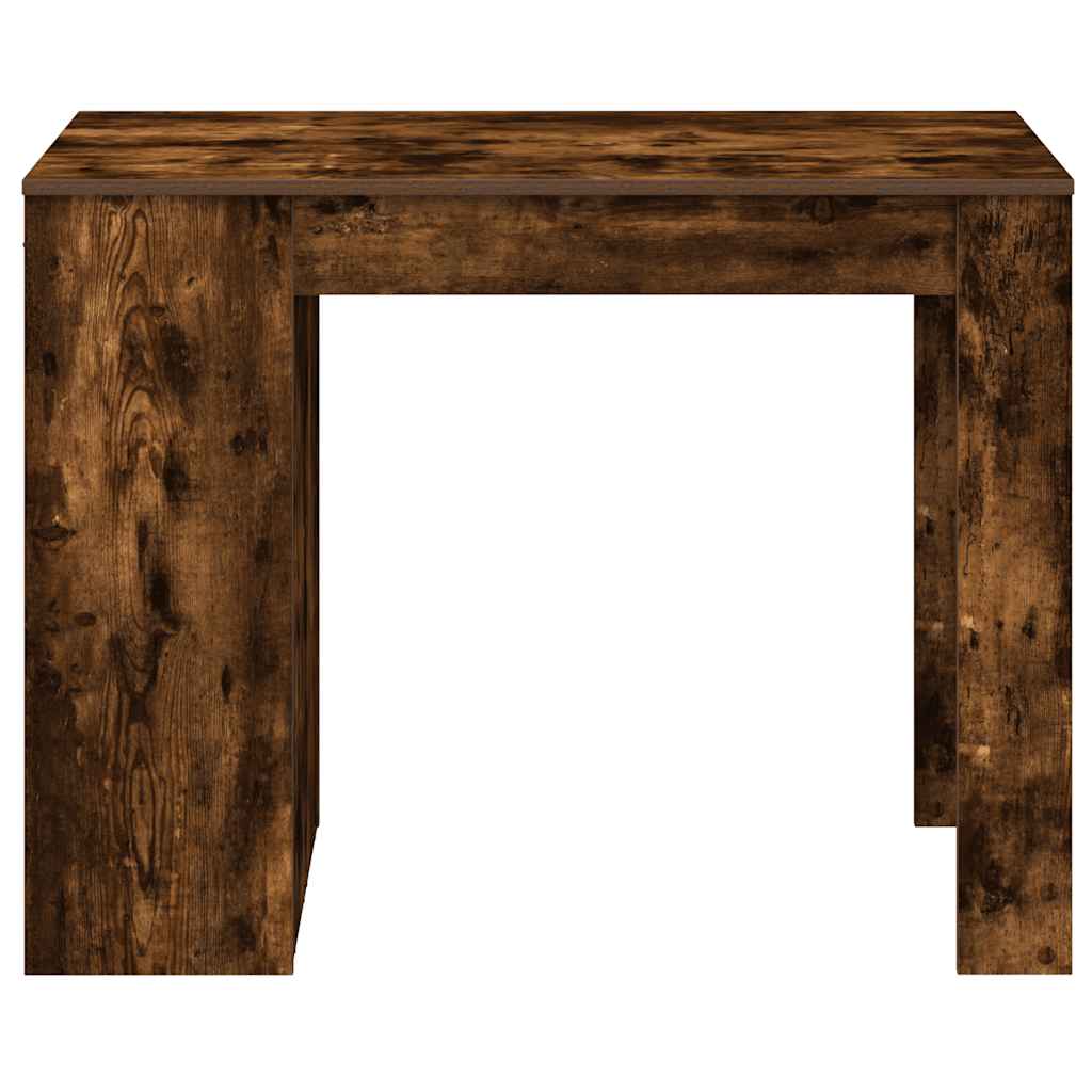 Bureau avec tiroir et étagère chêne fumé bois d'ingénierie Tables à manger vidaXL   