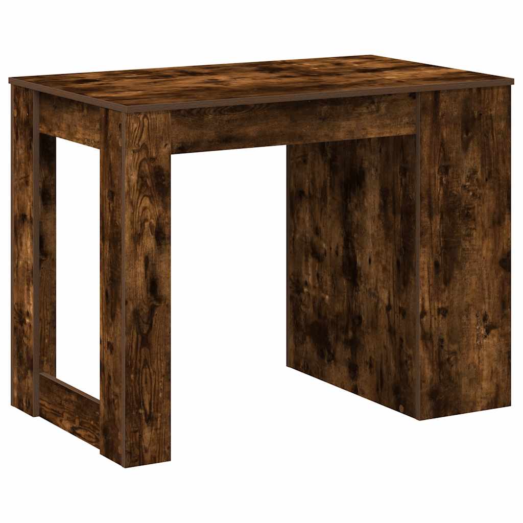 Bureau avec tiroir et étagère chêne fumé bois d'ingénierie Tables à manger vidaXL   