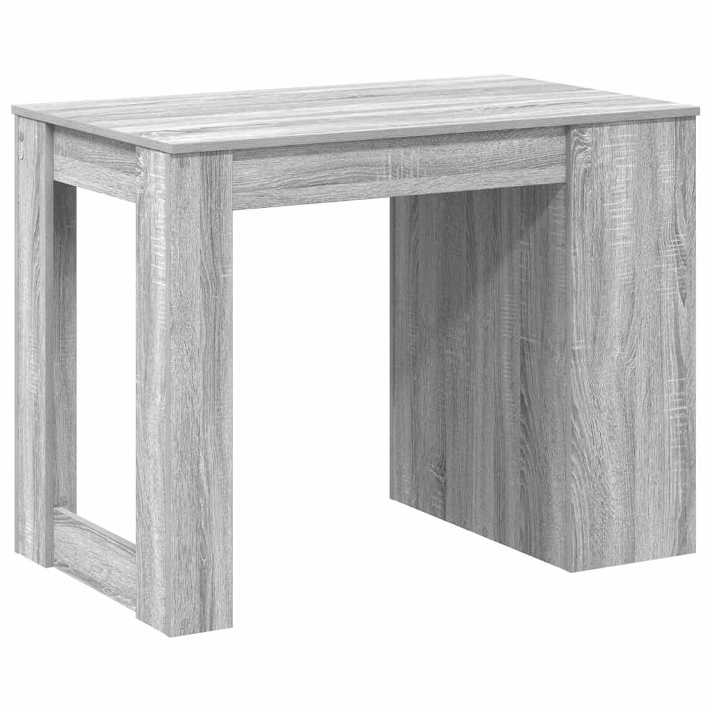 Bureau avec tiroir et étagère sonoma gris bois d'ingénierie Tables à manger vidaXL   