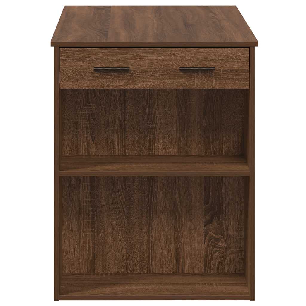 Bureau avec tiroir et étagère chêne marron bois d'ingénierie Tables à manger vidaXL   