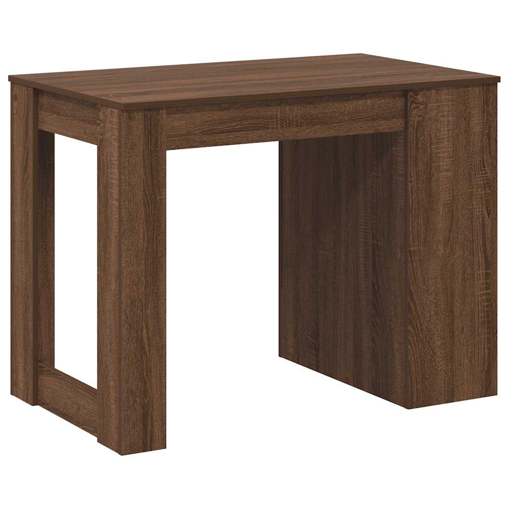 Bureau avec tiroir et étagère chêne marron bois d'ingénierie Tables à manger vidaXL   