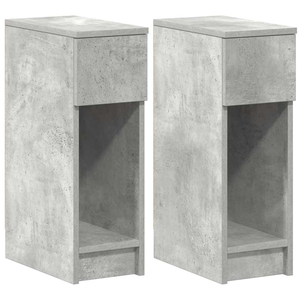 Tables de chevet avec tiroir 2 pcs gris béton 20x36x60 cm Tables de chevet vidaXL   