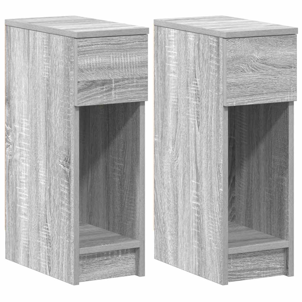 Tables de chevet avec tiroir 2 pcs sonoma gris 20x36x60 cm Tables de chevet vidaXL   