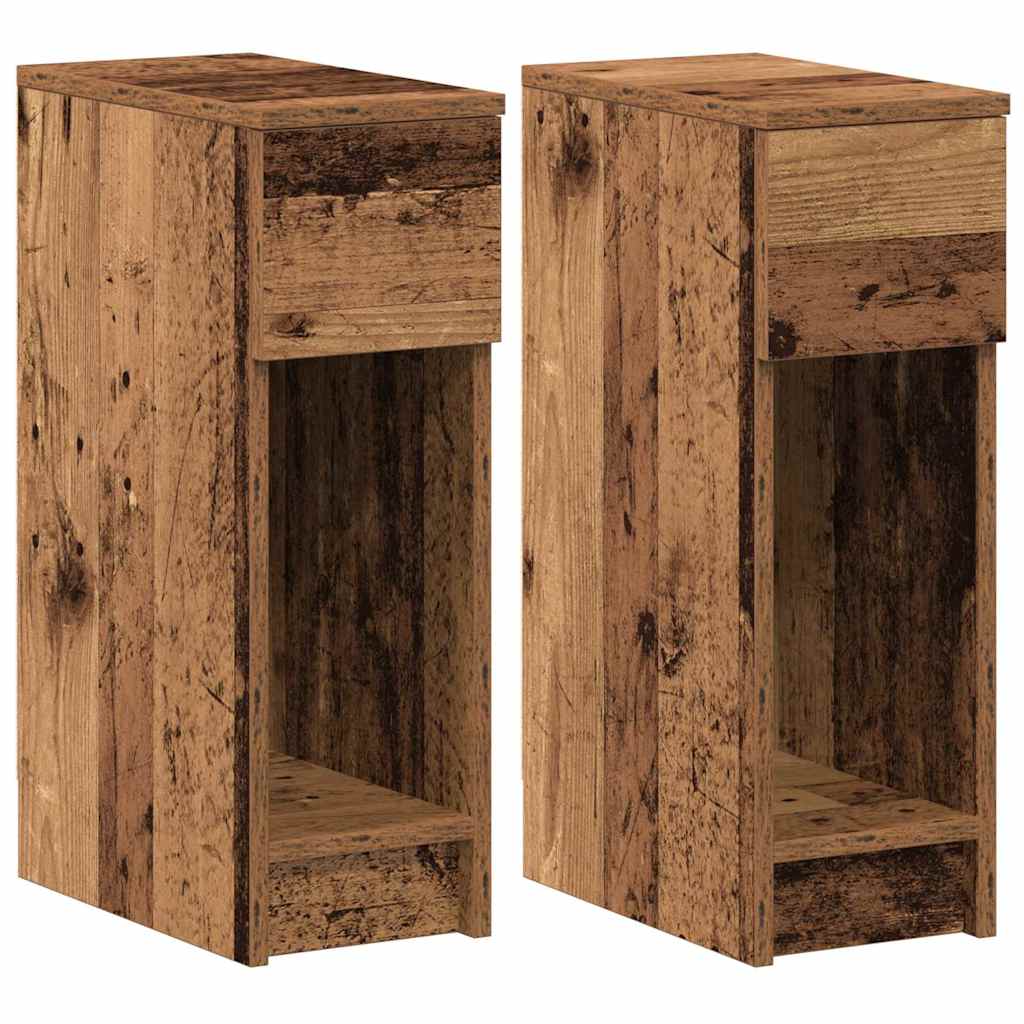 Tables de chevet avec tiroir 2 pcs vieux bois 20x36x60 cm Tables de chevet vidaXL   