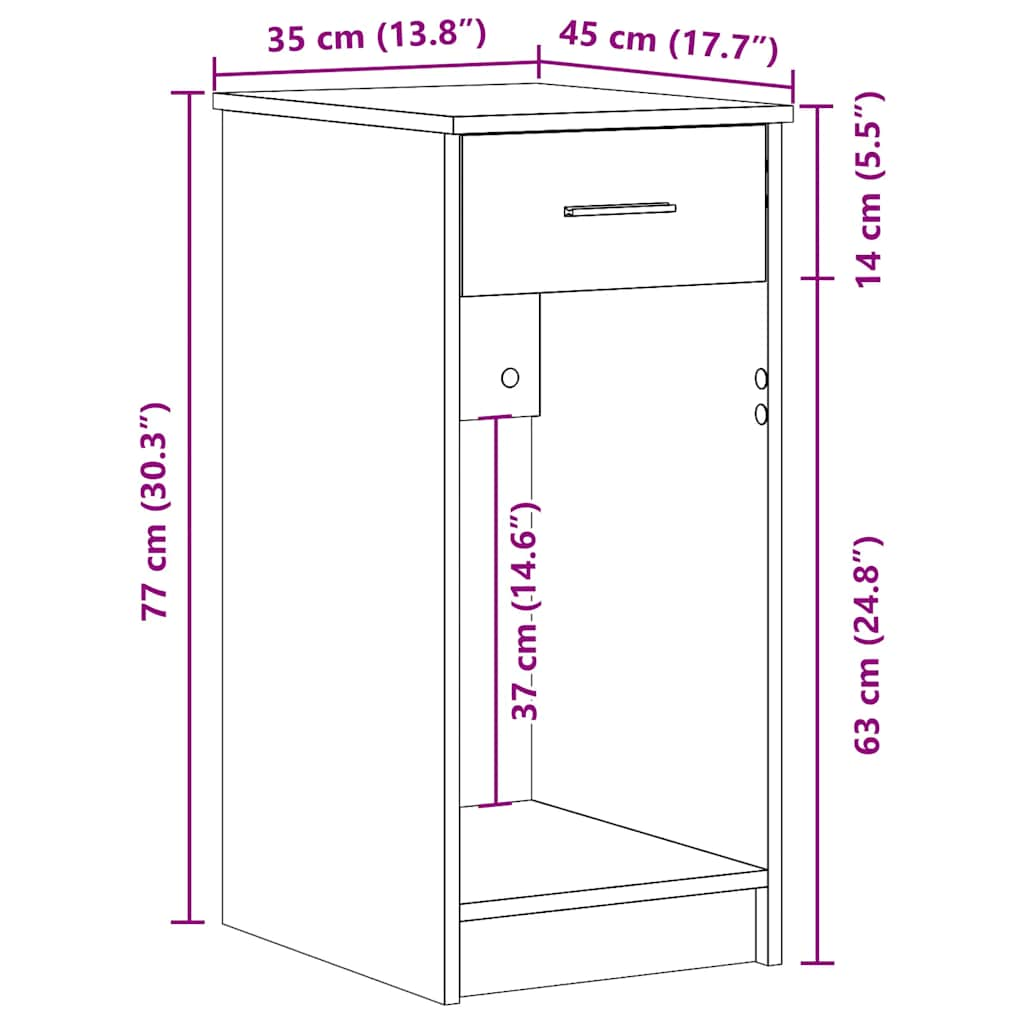 Support de tour d'ordinateur avec tiroir blanc 35x45x77 cm Bureaux vidaXL   