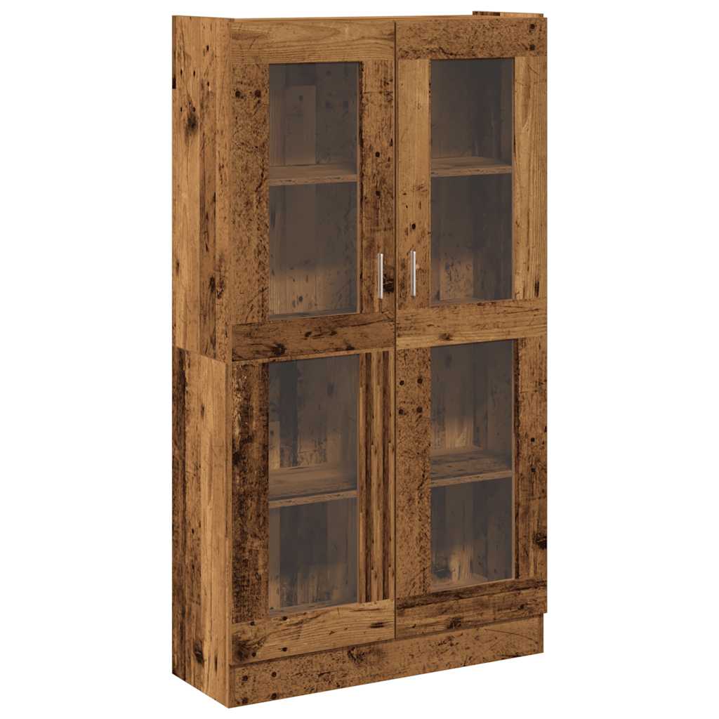 Buffet haut vieux bois 82,5x30,5x150 cm bois d'ingénierie Bibliothèques vidaXL