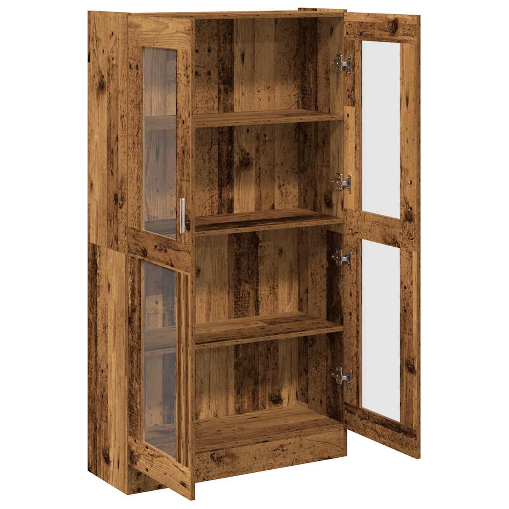 Buffet haut vieux bois 82,5x30,5x150 cm bois d'ingénierie Bibliothèques vidaXL