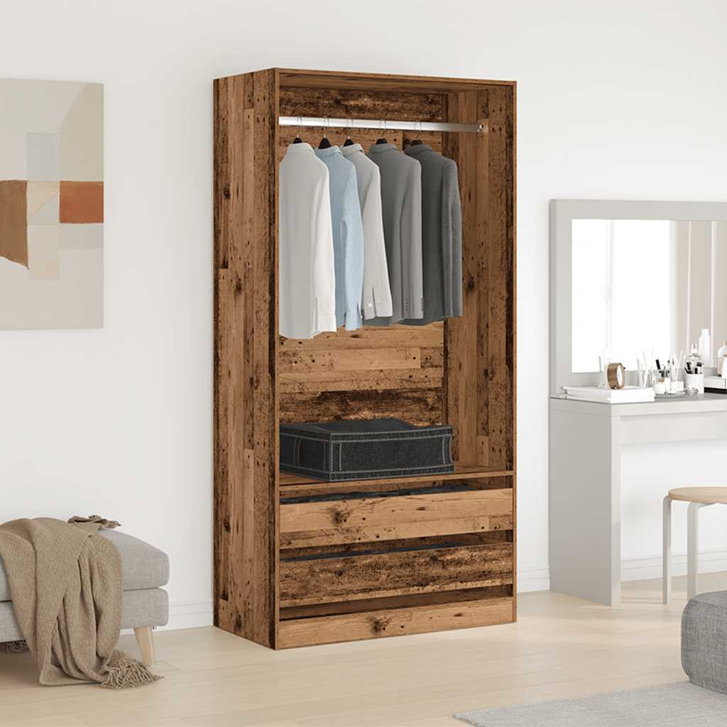 Garde-robe vieux bois 100x50x200 cm bois d'ingénierie Armoires vidaXL