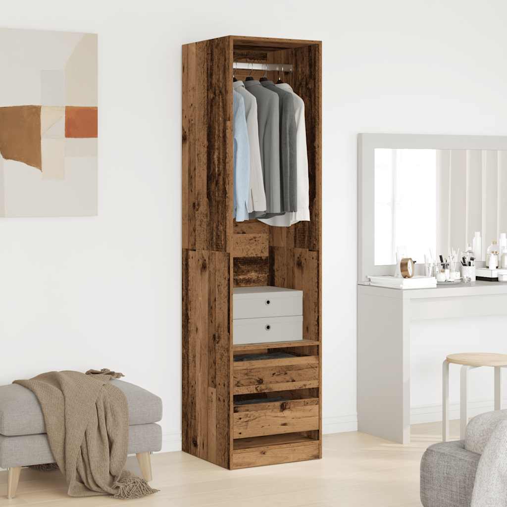 Garde-robe vieux bois 50x50x200 cm bois d'ingénierie Armoires vidaXL   