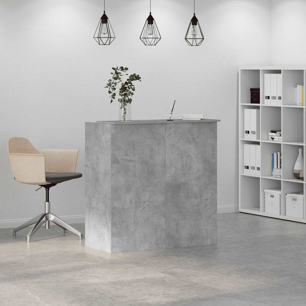 Bureau de réception gris béton 100x50x103,5cm bois d'ingénierie Bureaux vidaXL