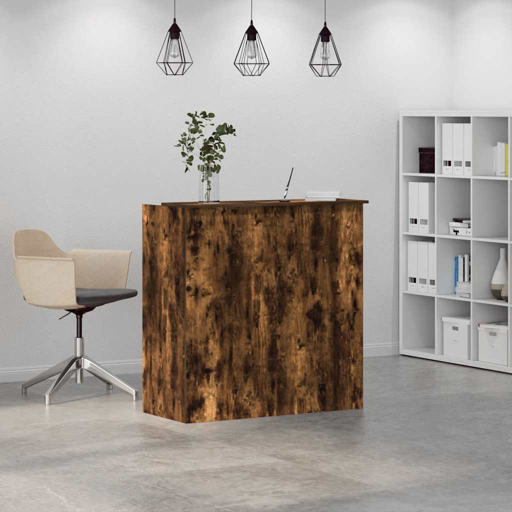 Bureau de réception chêne fumé 100x50x103,5cm bois d'ingénierie Bureaux vidaXL