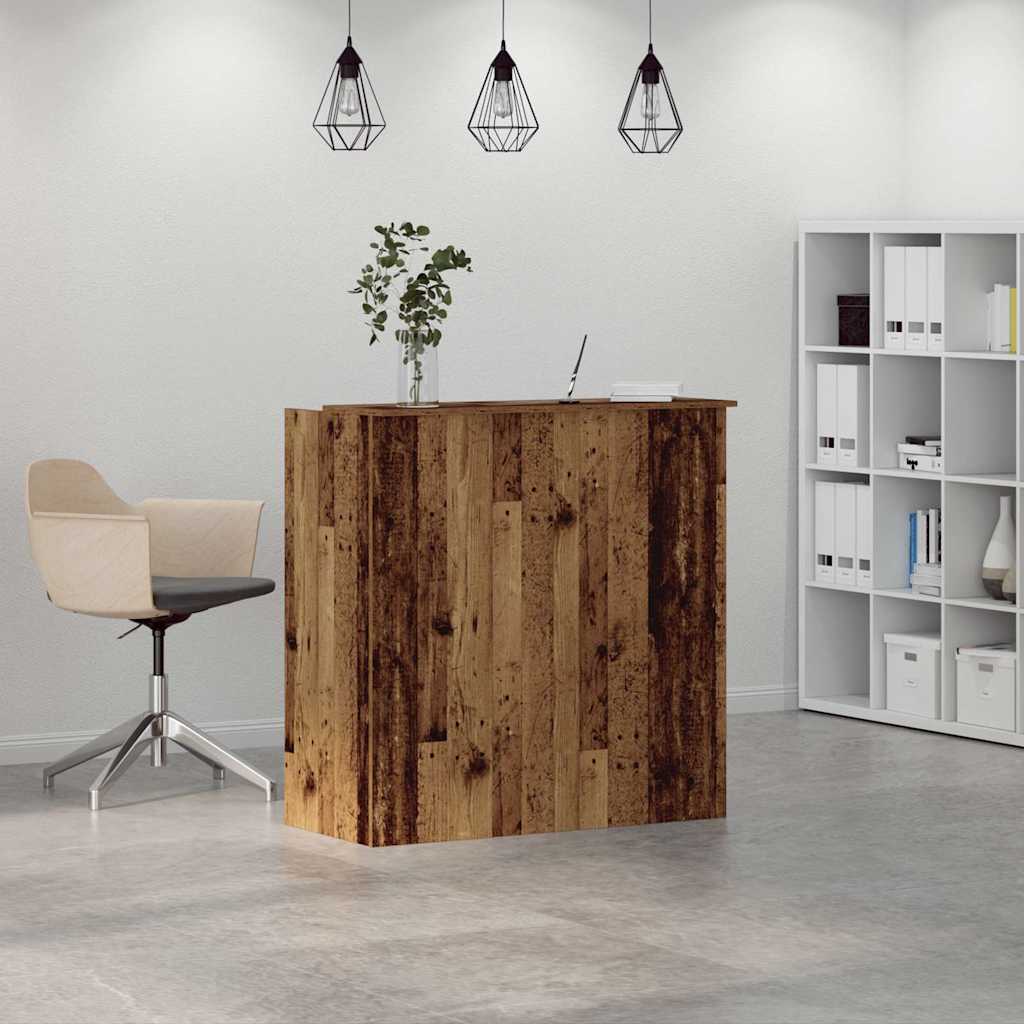 Bureau de réception vieux bois 100x50x103,5cm bois d'ingénierie Bureaux vidaXL