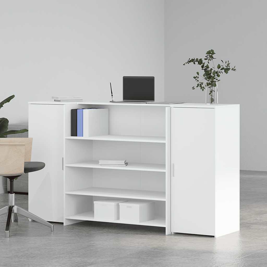 Bureau de réception blanc 180x50x103,5 cm bois d'ingénierie Bureaux vidaXL