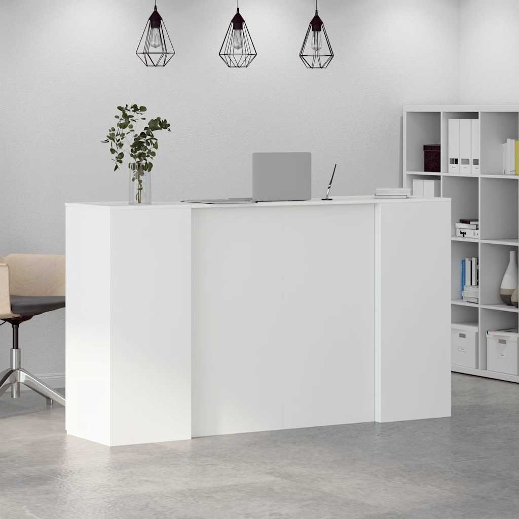 Bureau de réception blanc 180x50x103,5 cm bois d'ingénierie Bureaux vidaXL