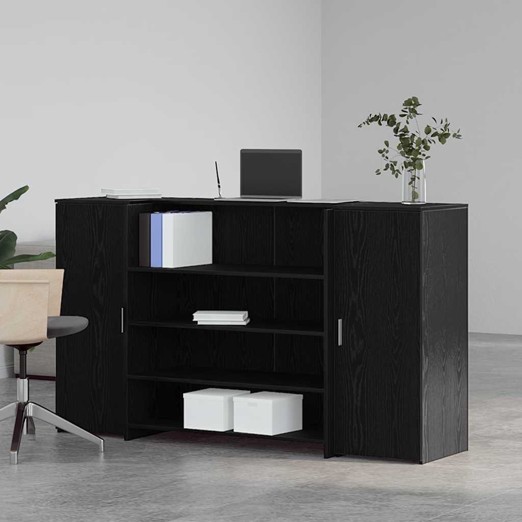 Bureau de réception chêne noir 180x50x103,5cm bois d'ingénierie Bureaux vidaXL