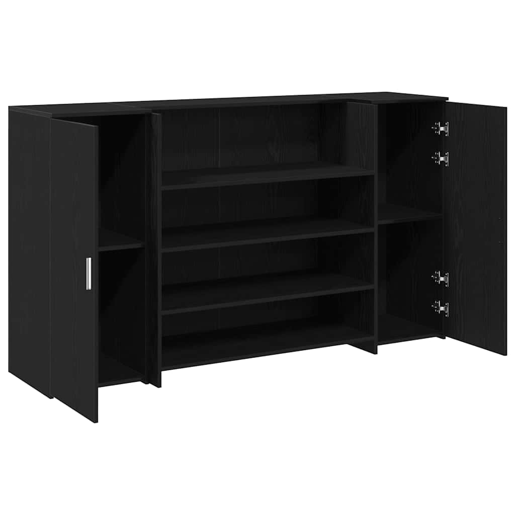 Bureau de réception chêne noir 180x50x103,5cm bois d'ingénierie Bureaux vidaXL