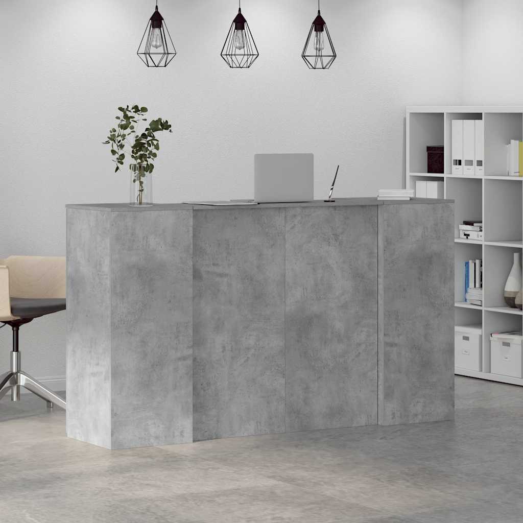 Bureau de réception gris béton 180x50x103,5cm bois d'ingénierie Bureaux vidaXL