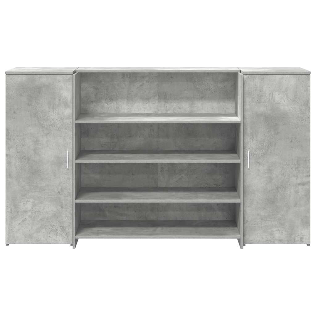 Bureau de réception gris béton 180x50x103,5cm bois d'ingénierie Bureaux vidaXL