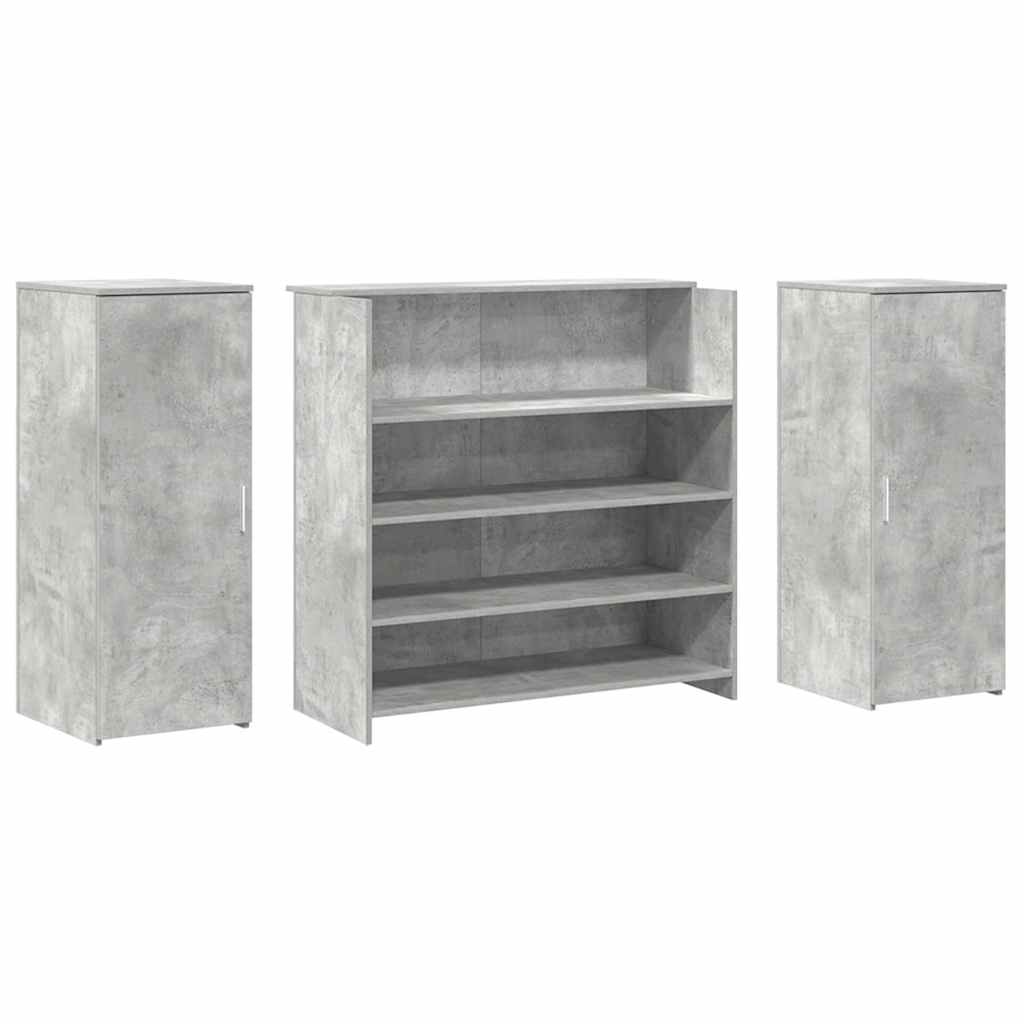 Bureau de réception gris béton 180x50x103,5cm bois d'ingénierie Bureaux vidaXL