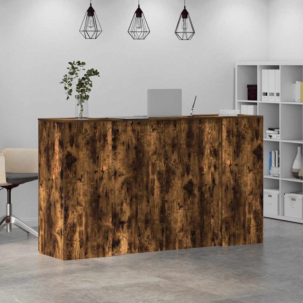 Bureau de réception chêne fumé 180x50x103,5cm bois d'ingénierie Bureaux vidaXL