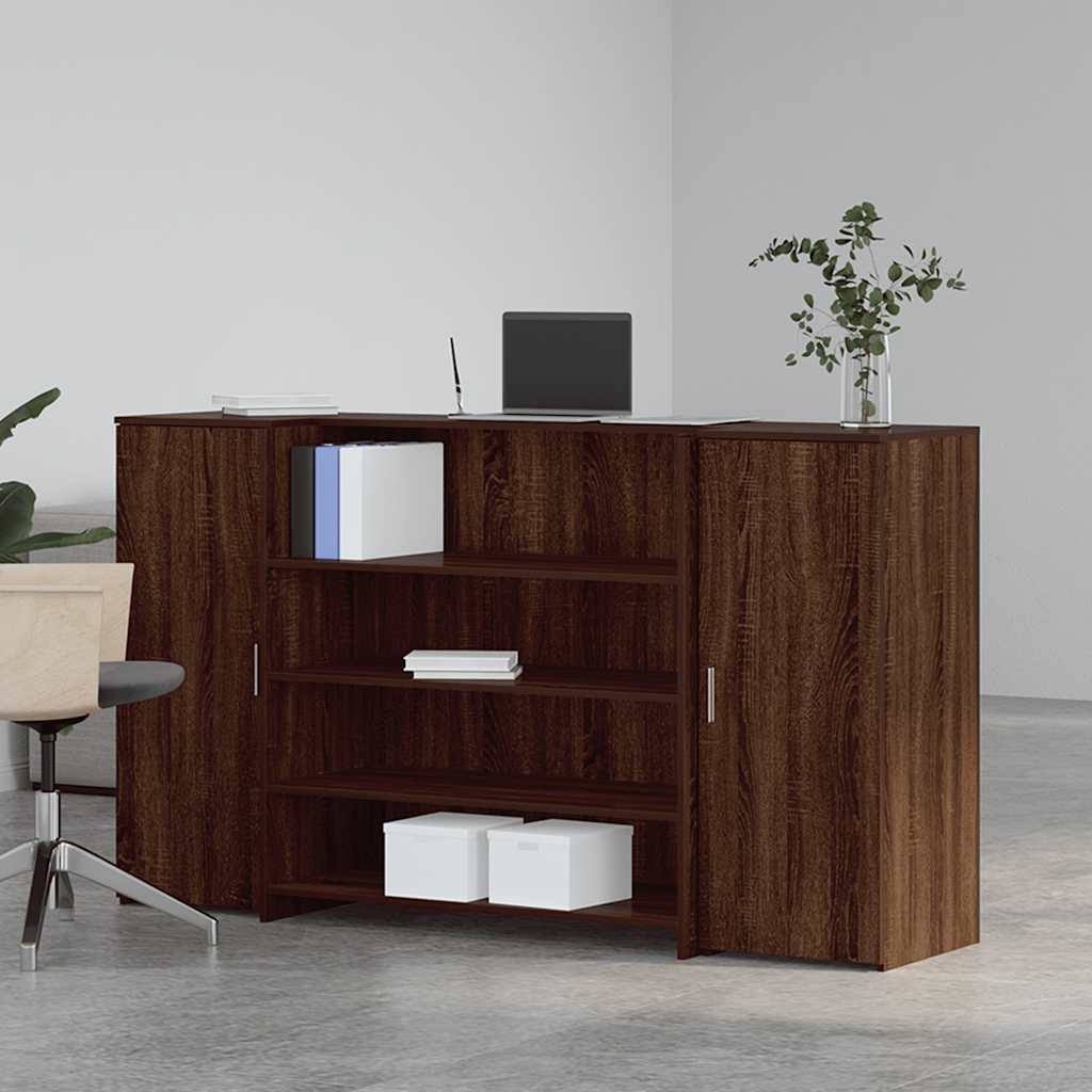 Bureau de réception chêne brun 180x50x103,5cm bois d'ingénierie Bureaux vidaXL