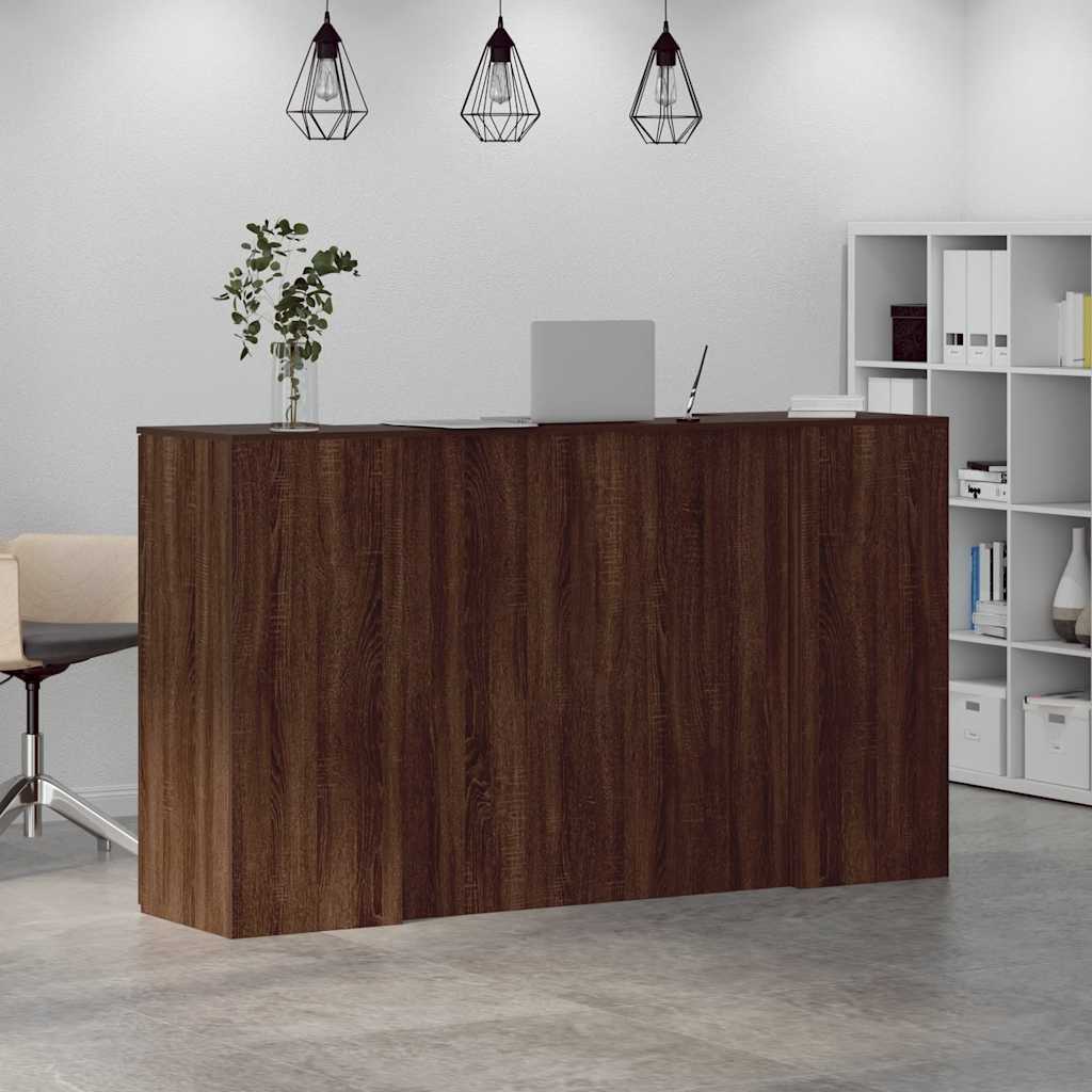 Bureau de réception chêne brun 180x50x103,5cm bois d'ingénierie Bureaux vidaXL