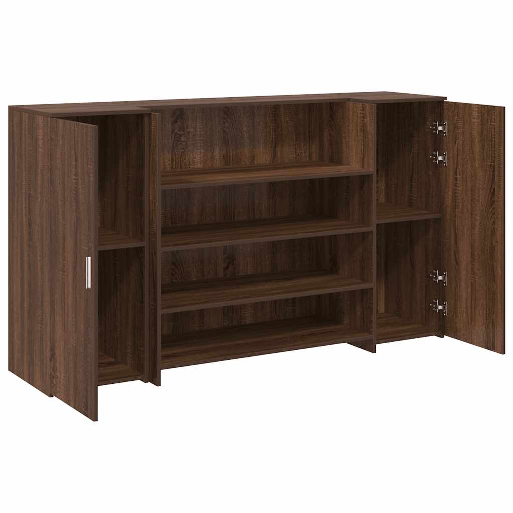 Bureau de réception chêne brun 180x50x103,5cm bois d'ingénierie Bureaux vidaXL