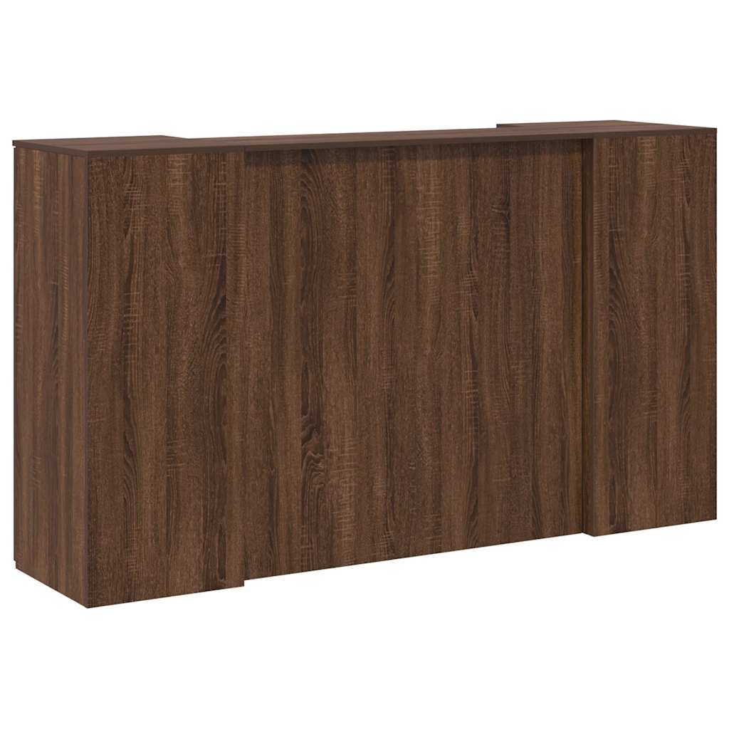 Bureau de réception chêne brun 180x50x103,5cm bois d'ingénierie Bureaux vidaXL