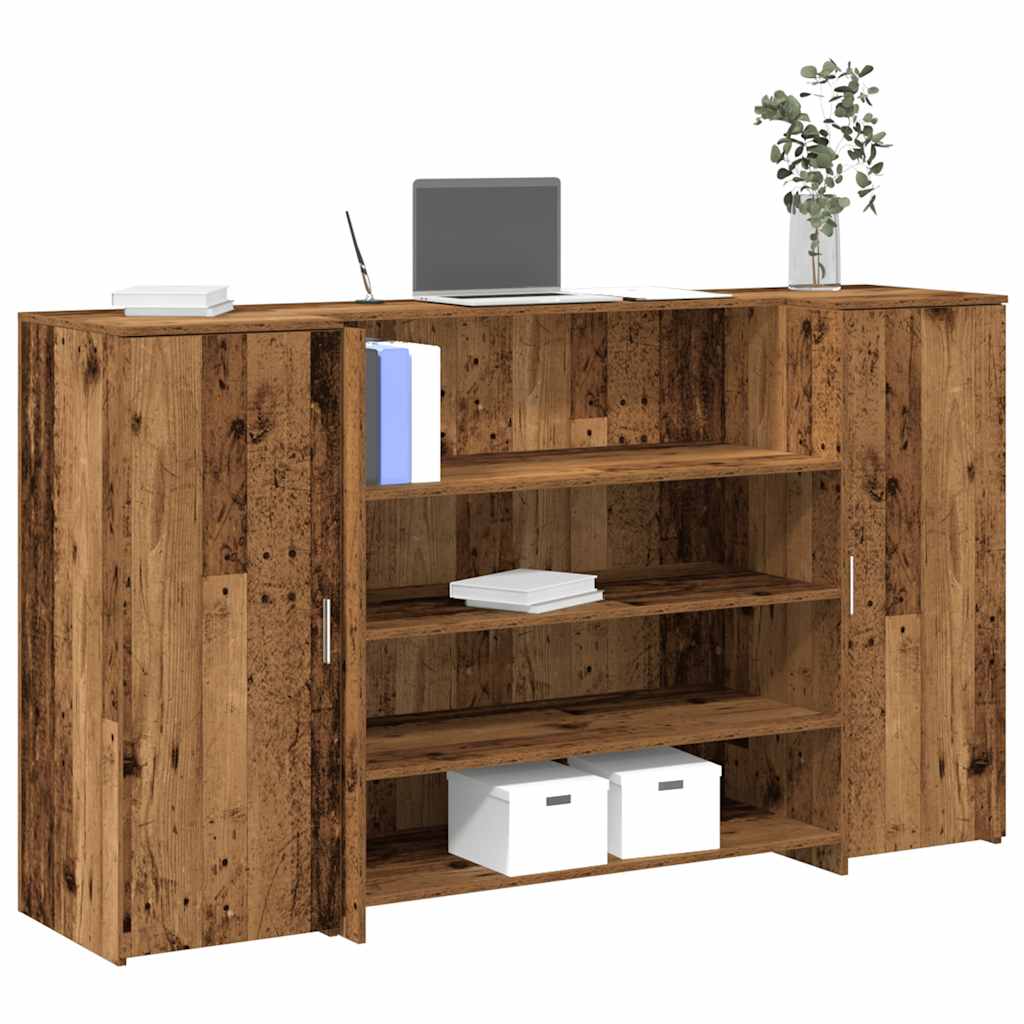 Bureau de réception vieux bois 180x50x103,5cm bois d'ingénierie Bureaux vidaXL