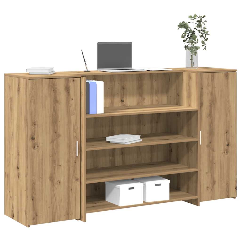 Bureau réception chêne artisanal 180x50x103,5cm bois ingénierie Bureaux vidaXL