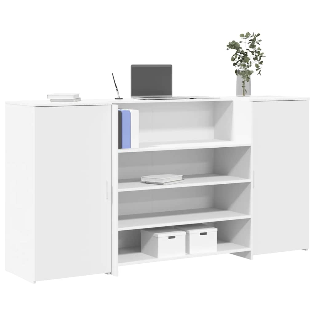 Bureau de réception blanc 200x50x103,5 cm bois d'ingénierie Bureaux vidaXL