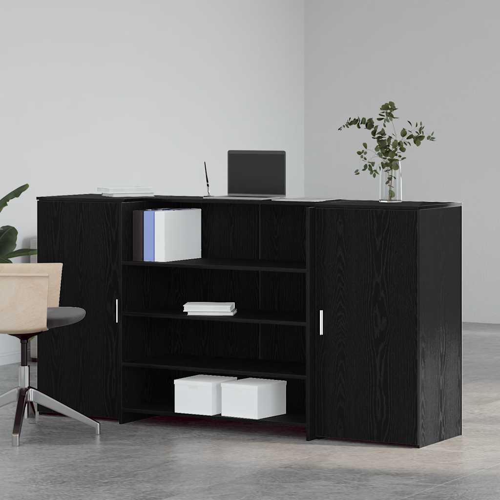 Bureau de réception chêne noir 200x50x103,5cm bois d'ingénierie Bureaux vidaXL