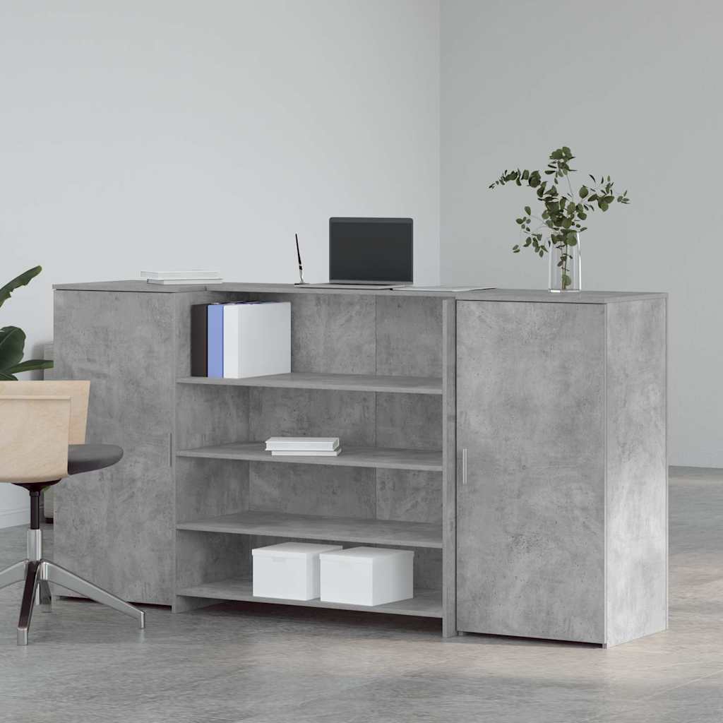 Bureau de réception gris béton 200x50x103,5cm bois d'ingénierie Bureaux vidaXL