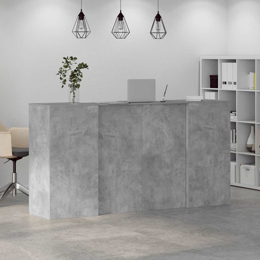 Bureau de réception gris béton 200x50x103,5cm bois d'ingénierie Bureaux vidaXL